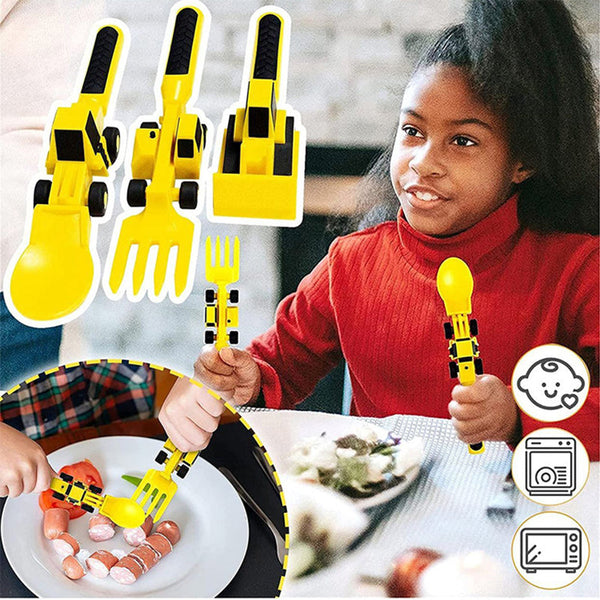 Bulldozer Children's Cutlery Set - ConstructoFork