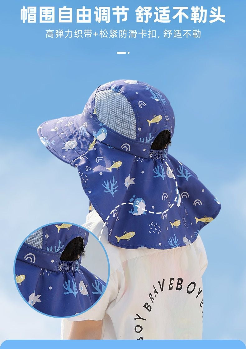 ANTI-UV CHILDREN'S SUN HAT WITH WHISTLE – SUMMER BUCKET HAT FOR BOYS AND GIRLS