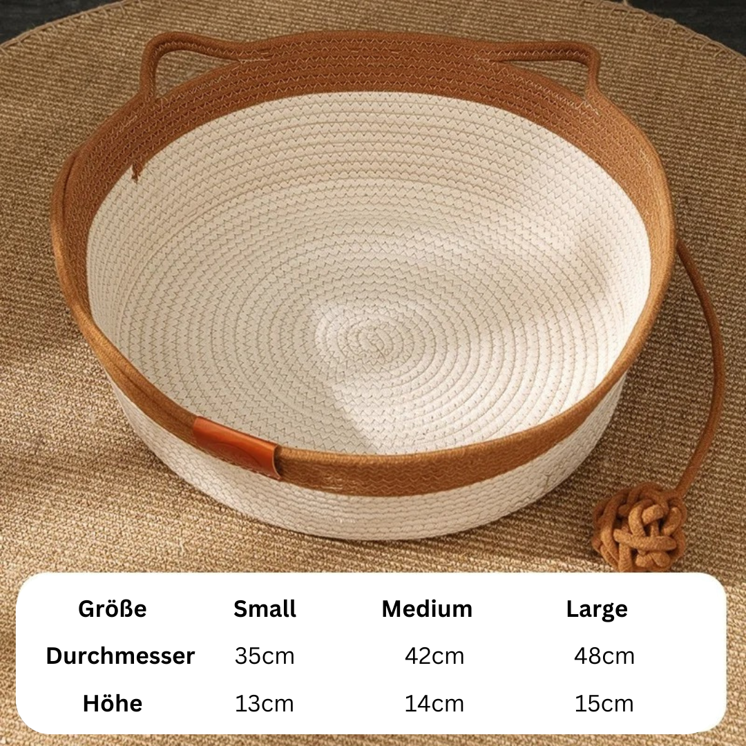 Handwoven Cotton Rope Bed for Cats - CozyNest