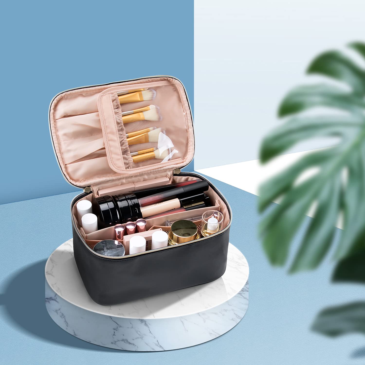 Travel-Friendly Makeup Organizer with Dividers