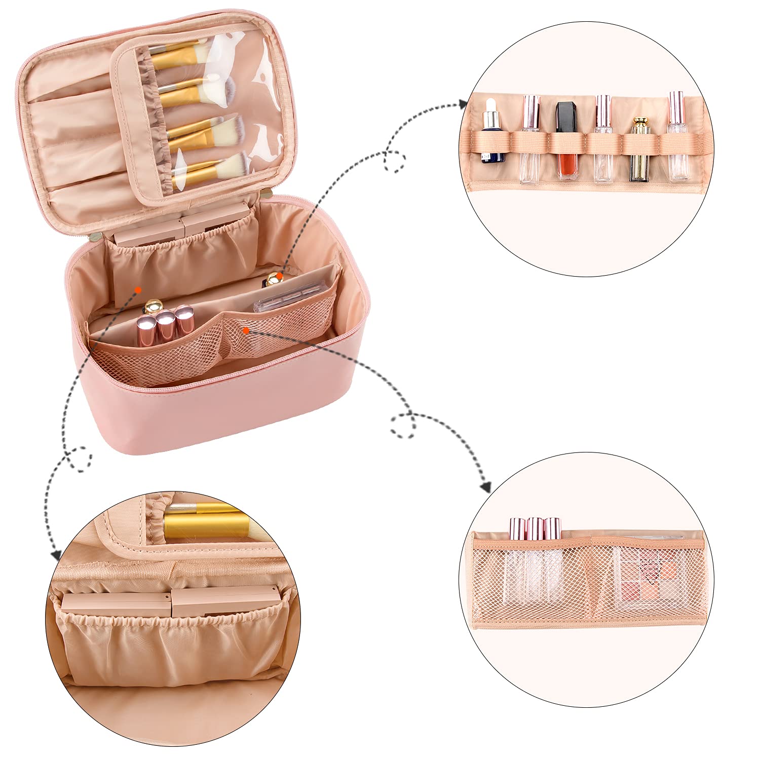 Travel-Friendly Makeup Organizer with Dividers
