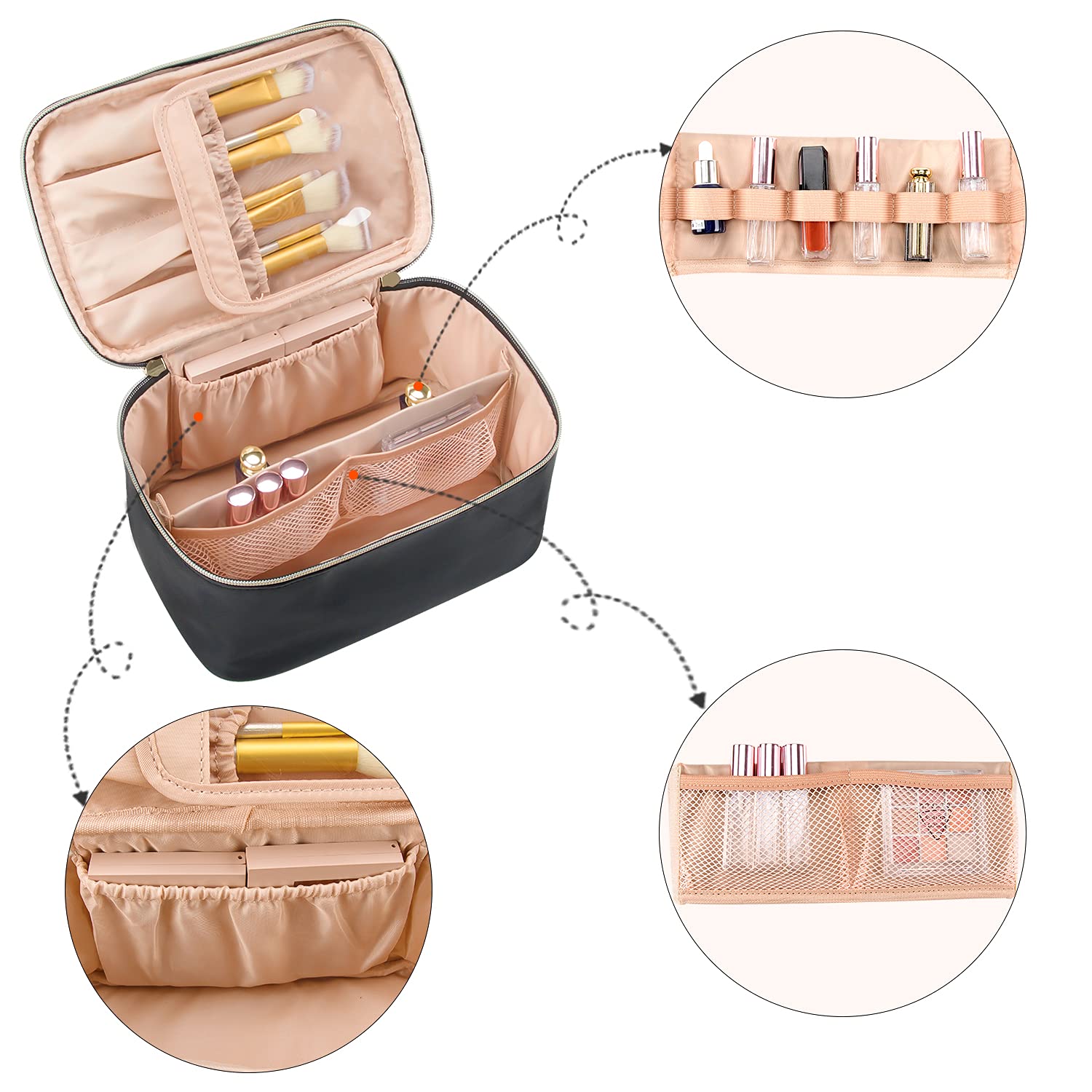 Travel-Friendly Makeup Organizer with Dividers
