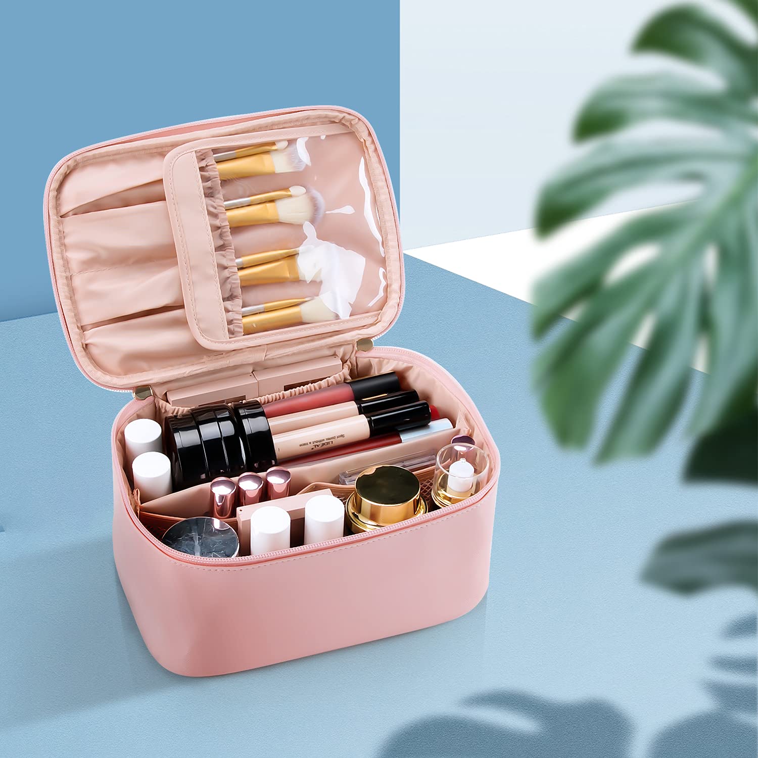 Travel-Friendly Makeup Organizer with Dividers