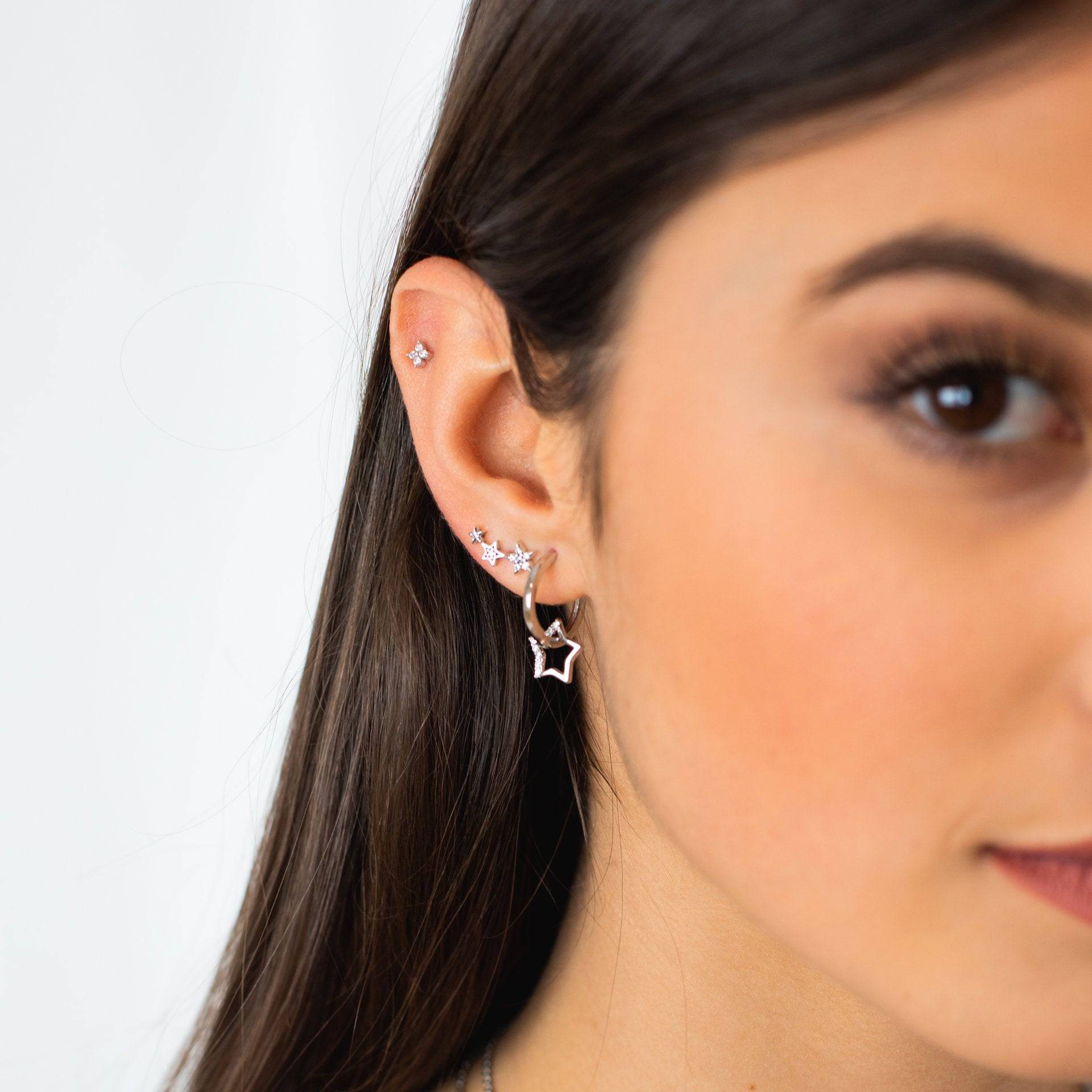 Flower-Shaped Zirconia Earrings – Elise
