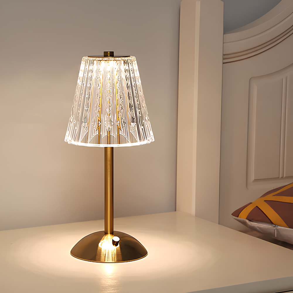 Golden Crystal Table Lamp - Aurora Luxe