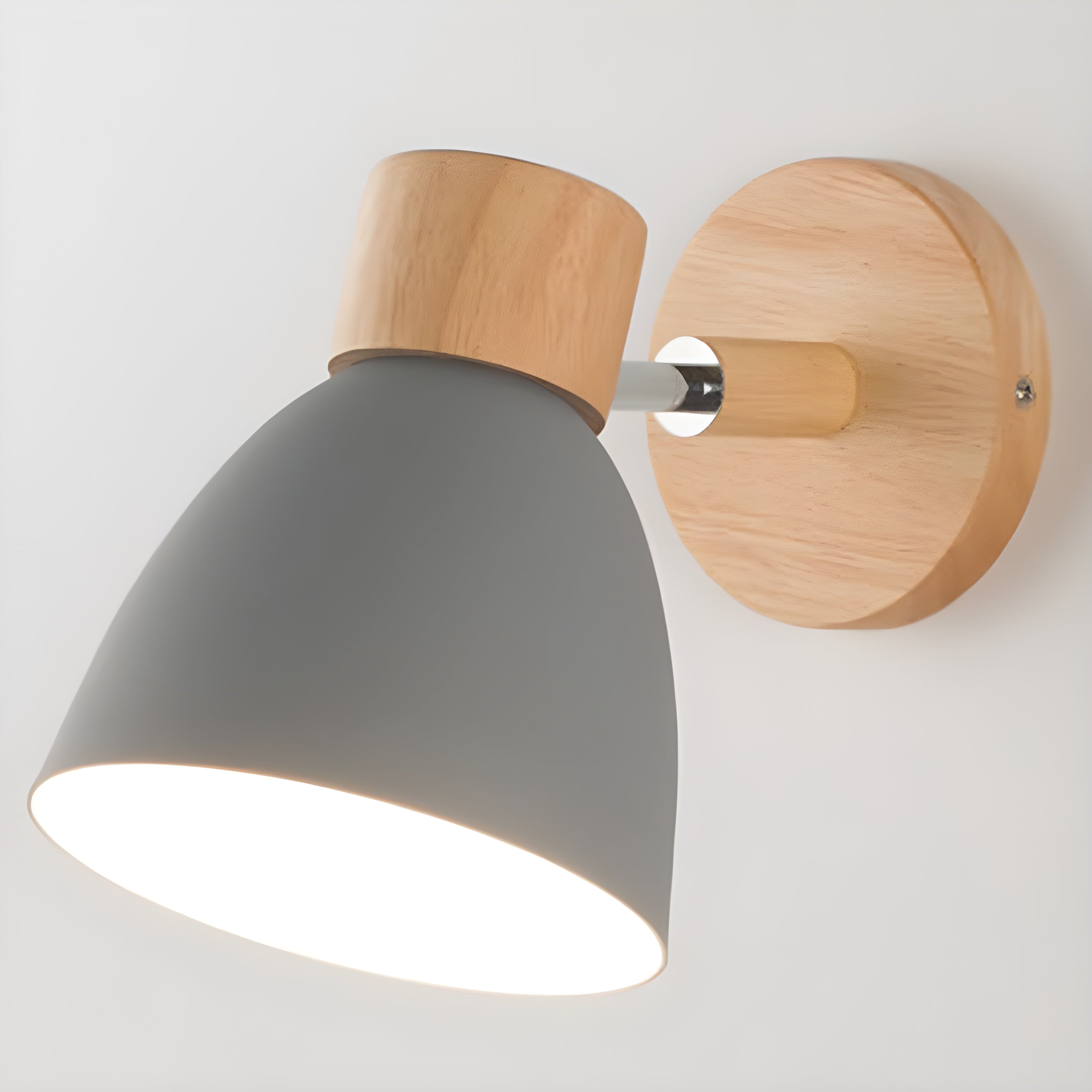 Wood Nordic Wall Lamp with Switch for the Bedroom