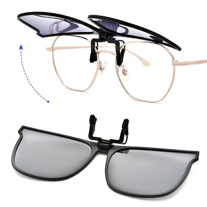 New Polarised Clip-On Folding Sunglasses