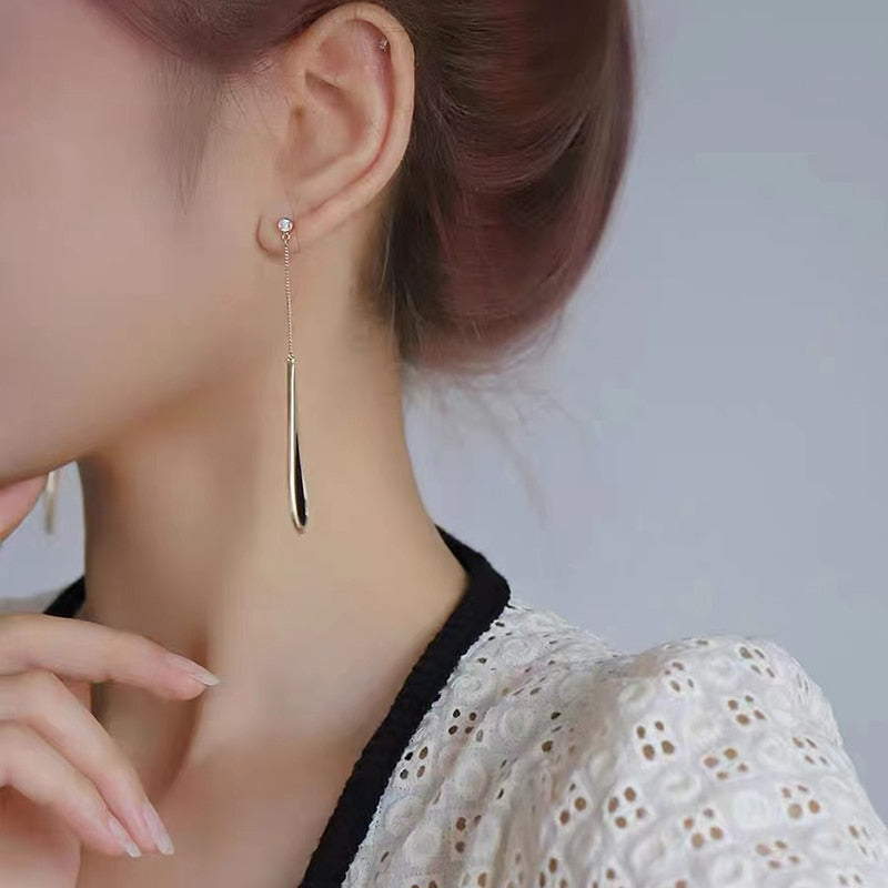 Long Tassel | Long Earrings with Black Tassel for Women