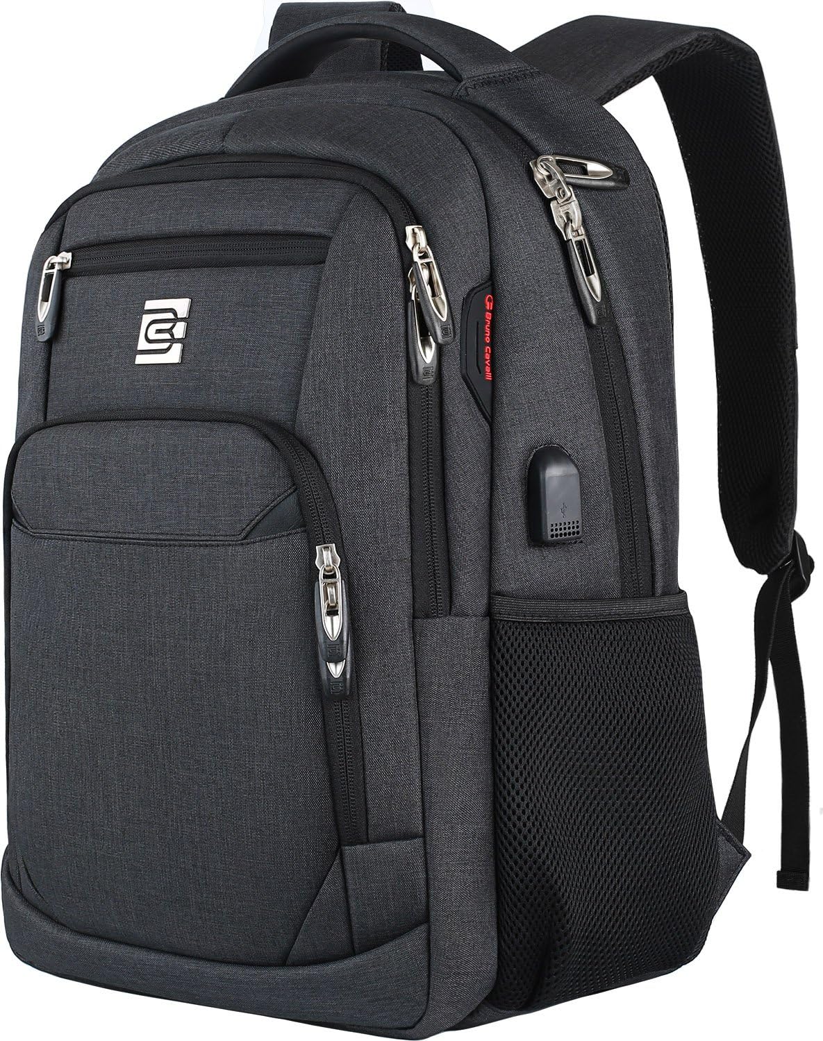 Dunne anti-theft laptop backpack with USB charging port