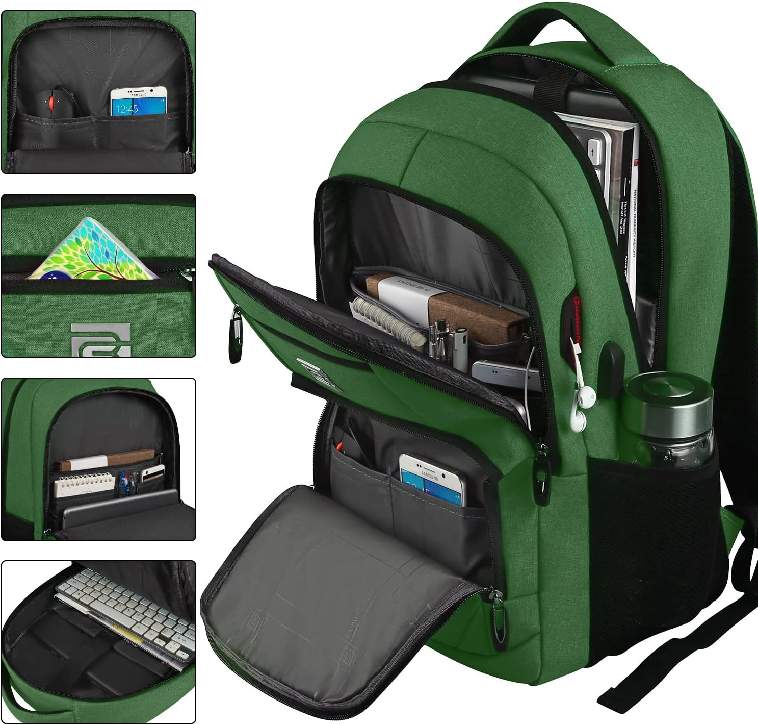 Dunne anti-theft laptop backpack with USB charging port