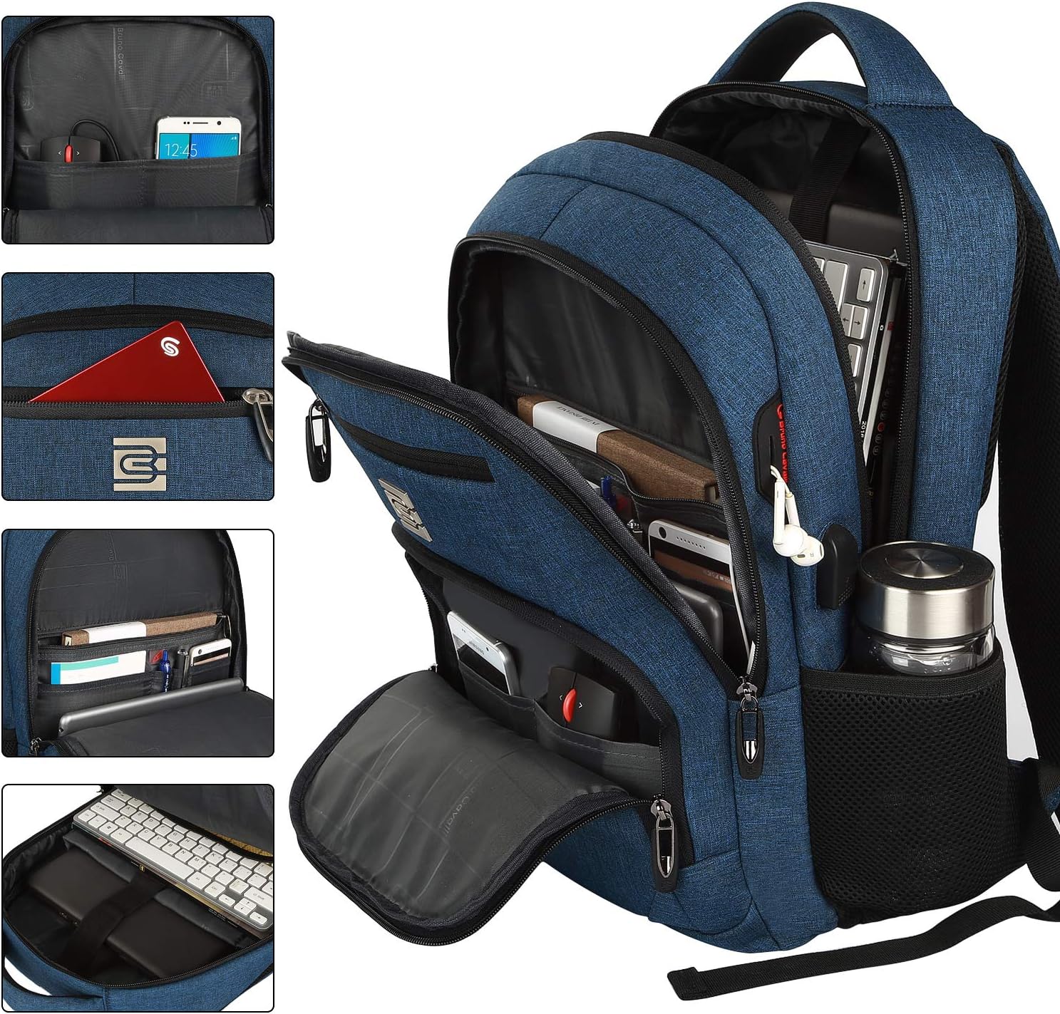 Dunne anti-theft laptop backpack with USB charging port