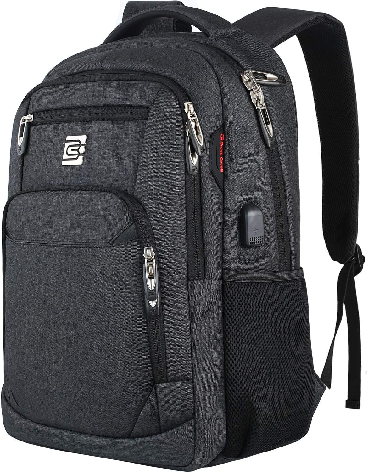 Dunne anti-theft laptop backpack with USB charging port