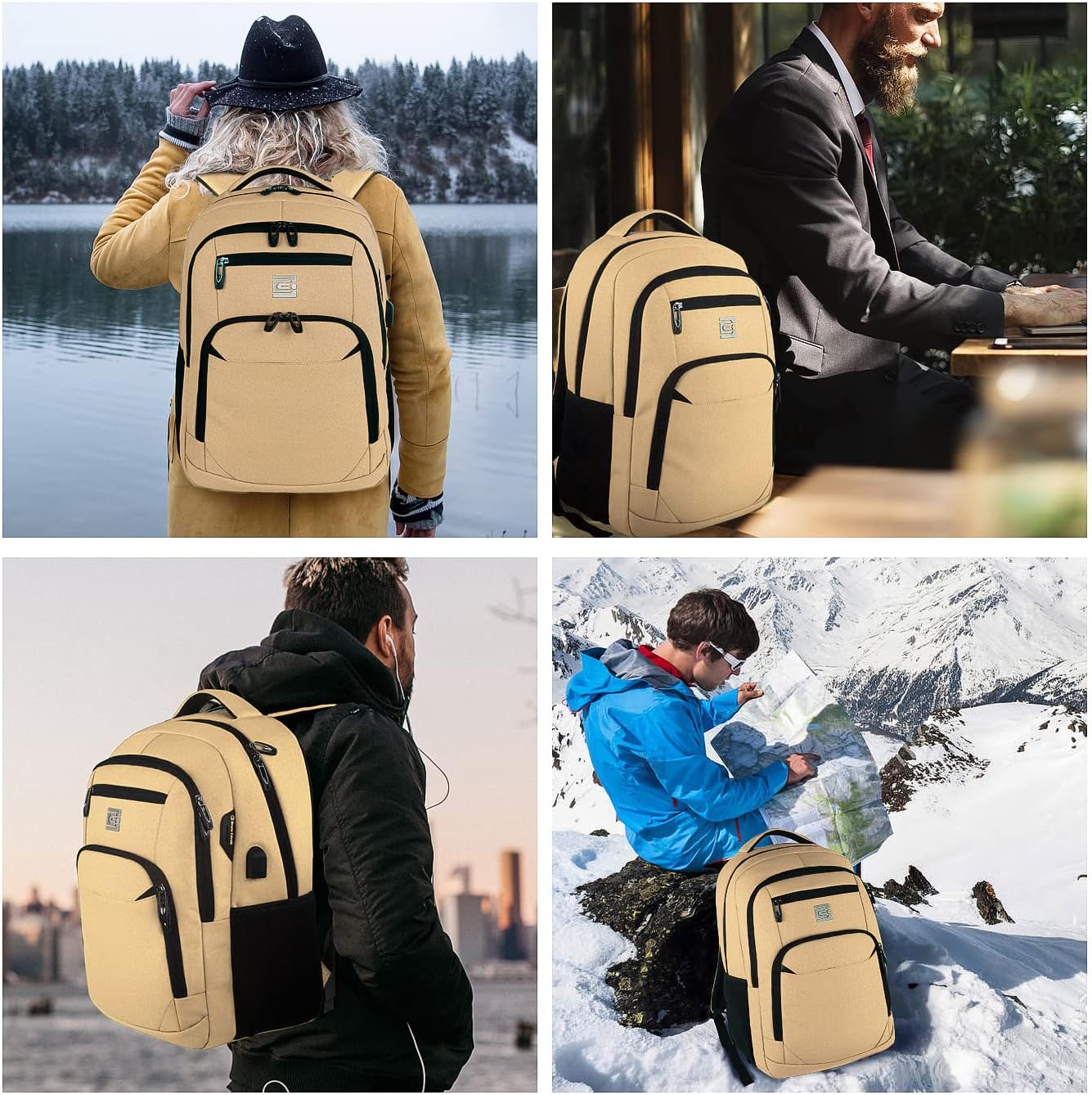 Dunne anti-theft laptop backpack with USB charging port