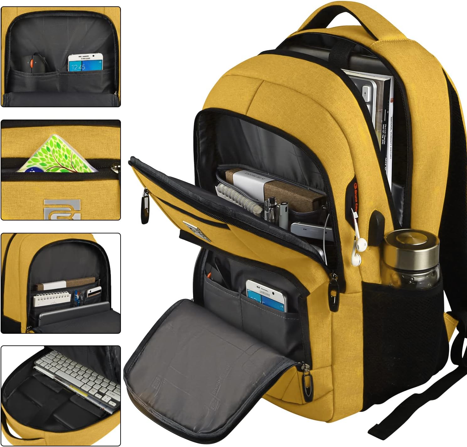 Dunne anti-theft laptop backpack with USB charging port