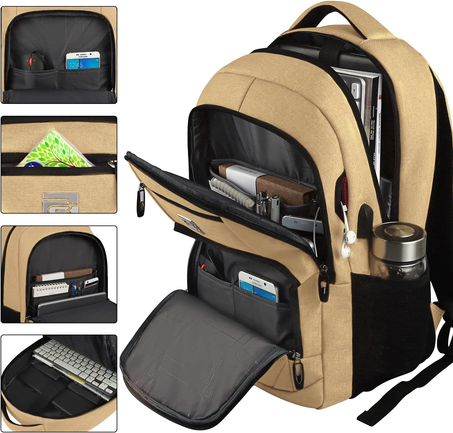Dunne anti-theft laptop backpack with USB charging port