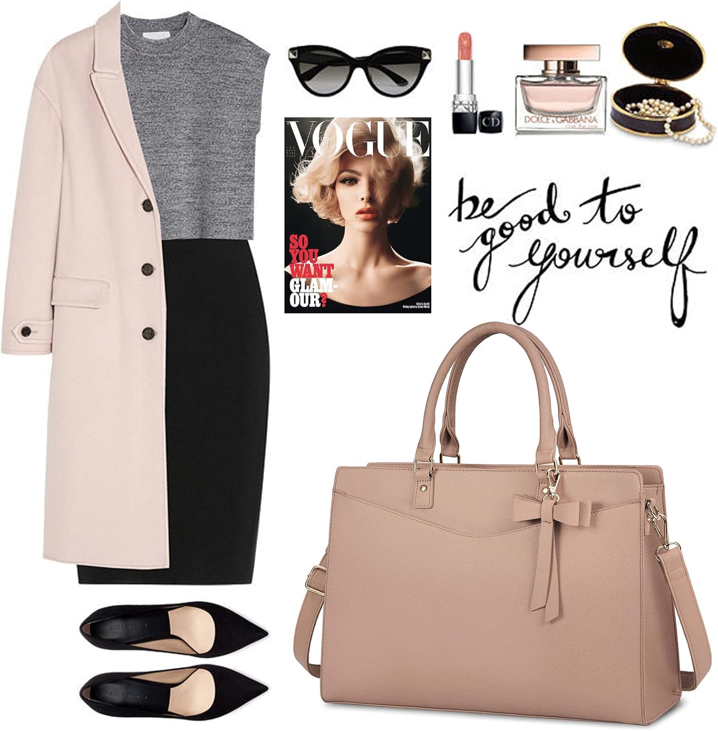 Waterproof PU Leather Laptop Bag with Multifunctional Design for Women