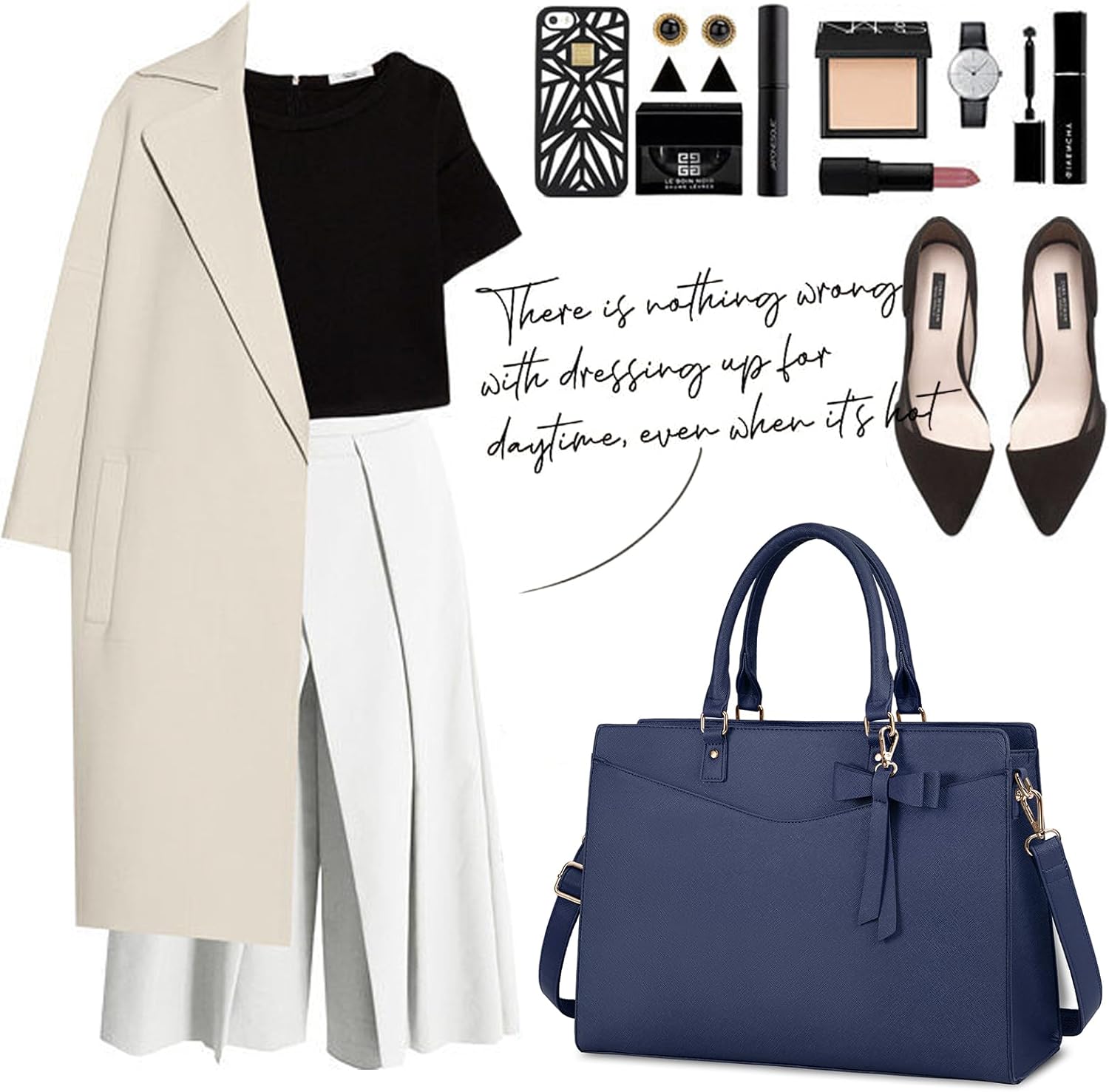 Waterproof PU Leather Laptop Bag with Multifunctional Design for Women