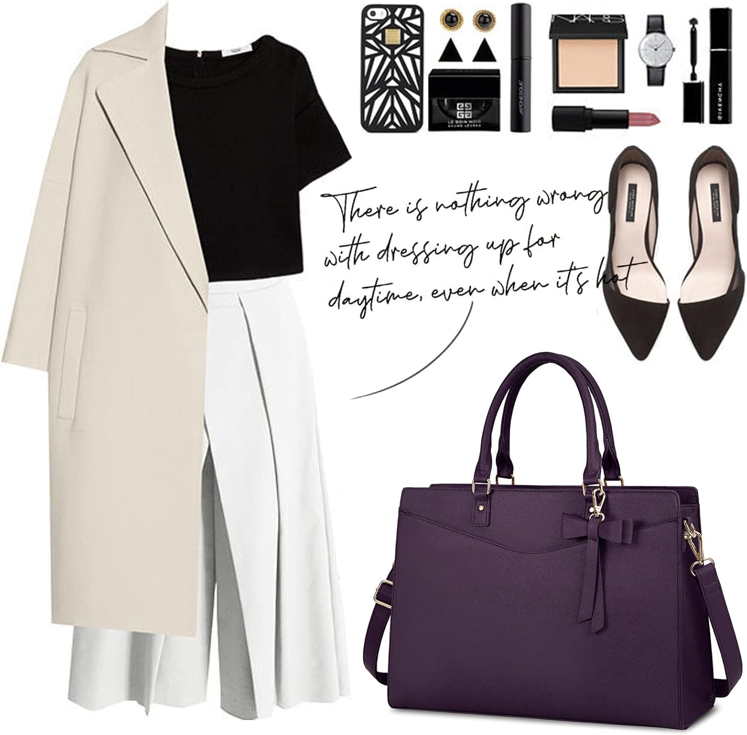 Waterproof PU Leather Laptop Bag with Multifunctional Design for Women