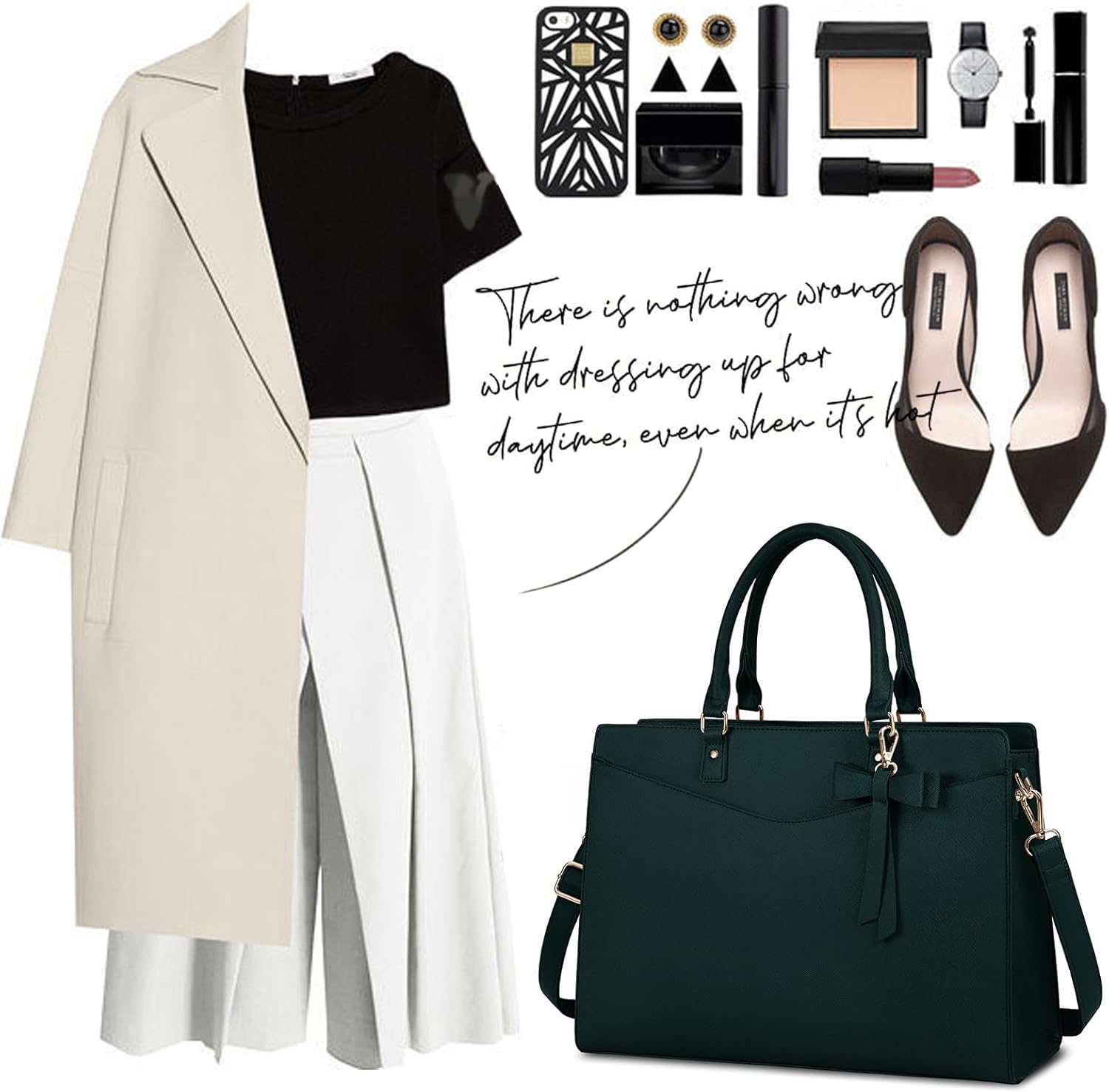 Waterproof PU Leather Laptop Bag with Multifunctional Design for Women