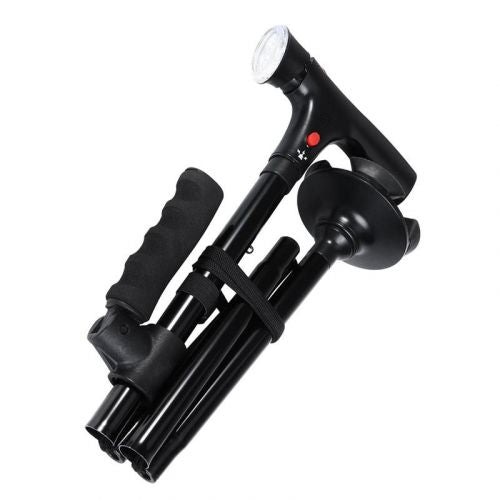 GlidePro Luxury Walking Stick | Portable, lightweight cane with ergonomic grip and LED safety light