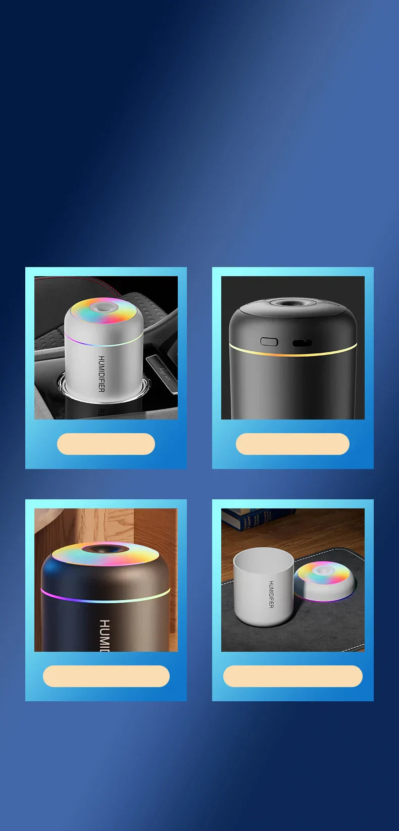 Mini Humidifier with Aromatherapy - USB Powered - Perfect for Car and Bedroom