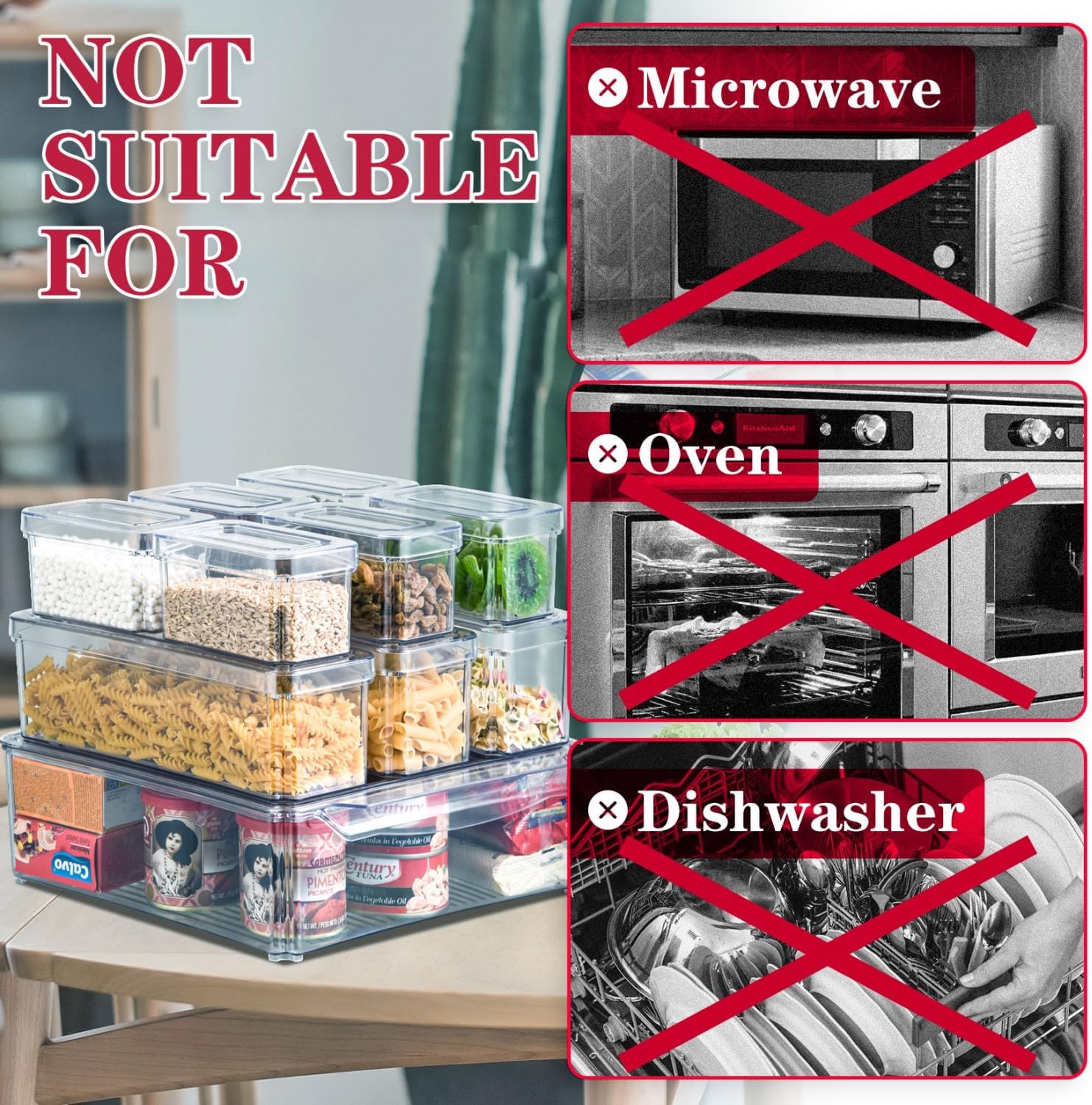 Stackable Fridge Organiser Set with 10 Containers - FridgeMaster