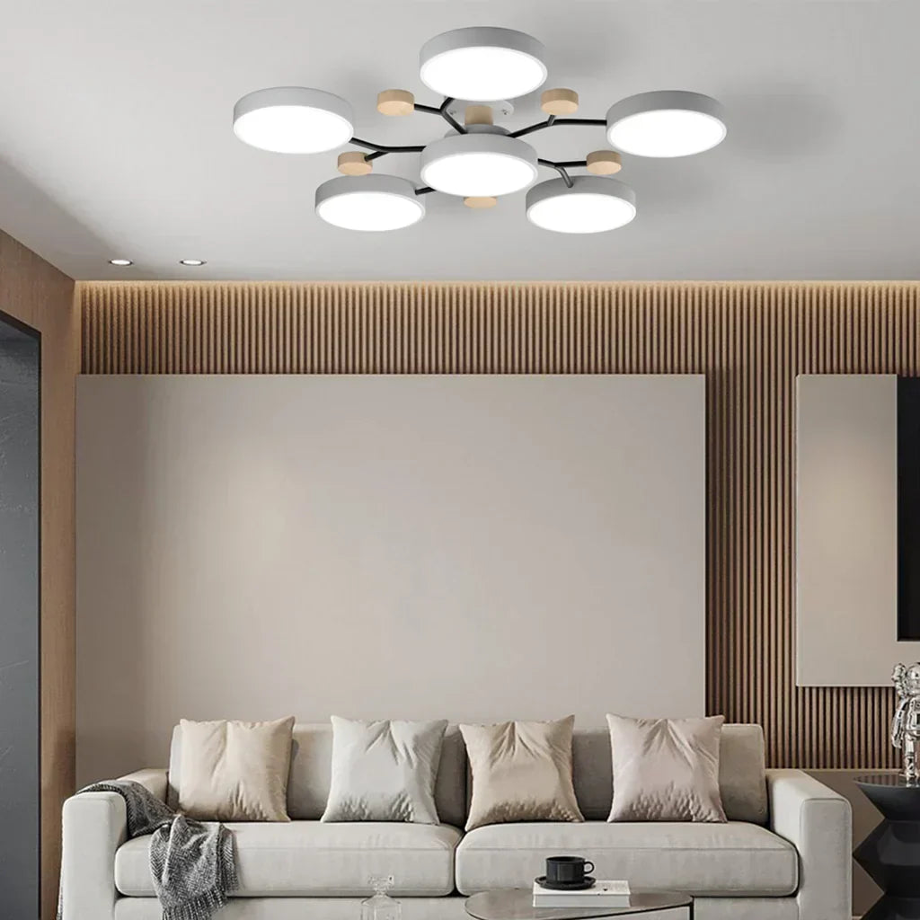 LED Ceiling Light - Modern Design | Wood & Metal