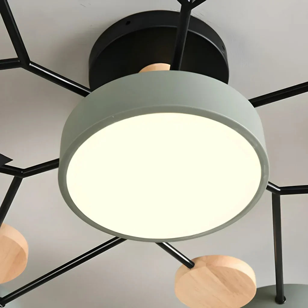 LED Ceiling Light - Modern Design | Wood & Metal