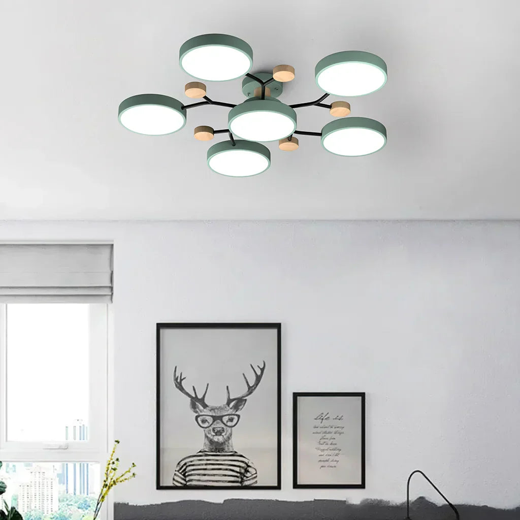 LED Ceiling Light - Modern Design | Wood & Metal