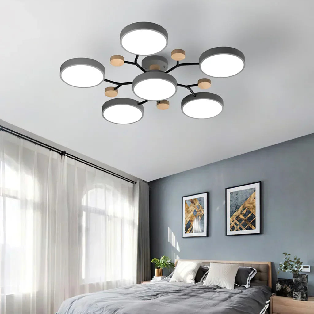 LED Ceiling Light - Modern Design | Wood & Metal