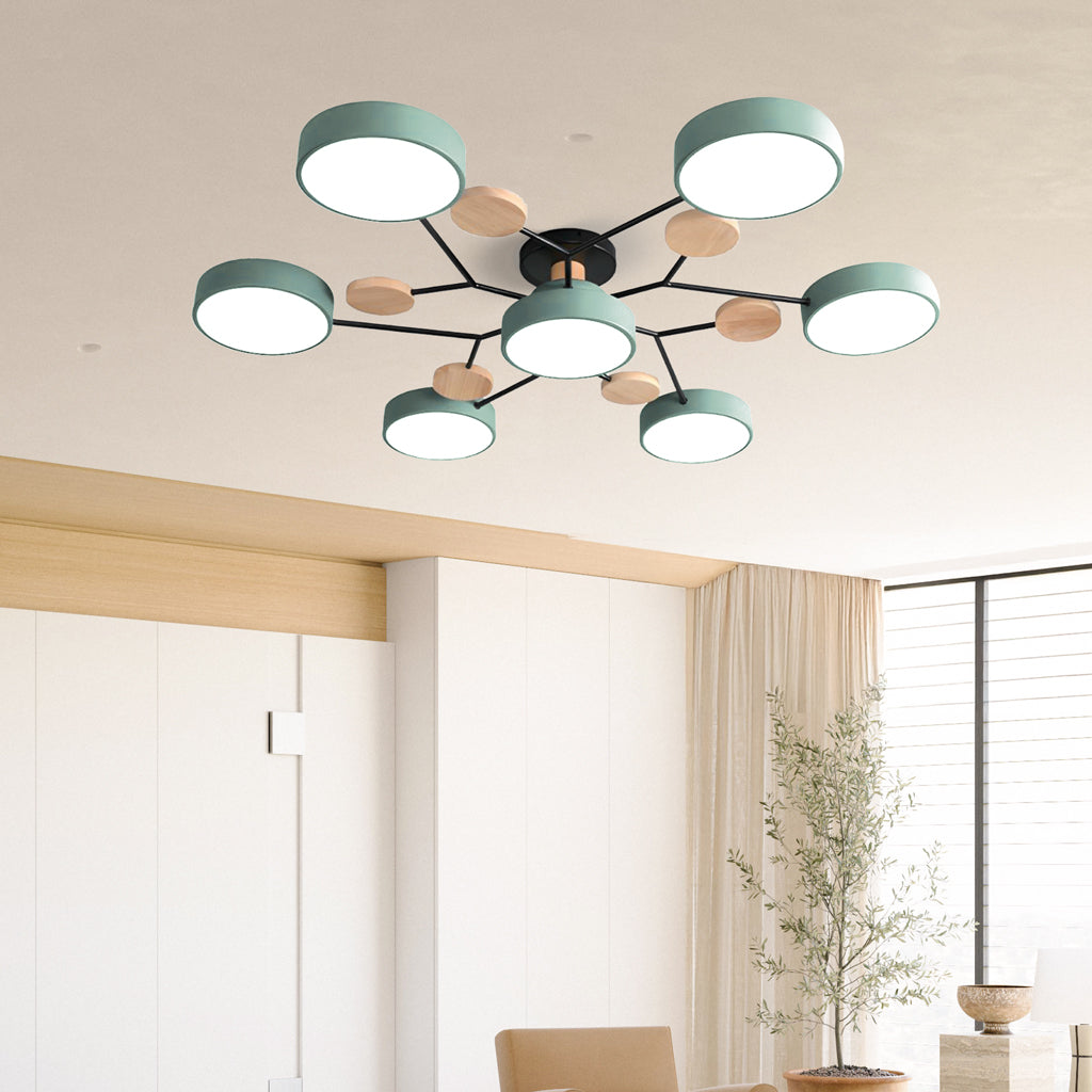 LED Ceiling Light - Modern Design | Wood & Metal