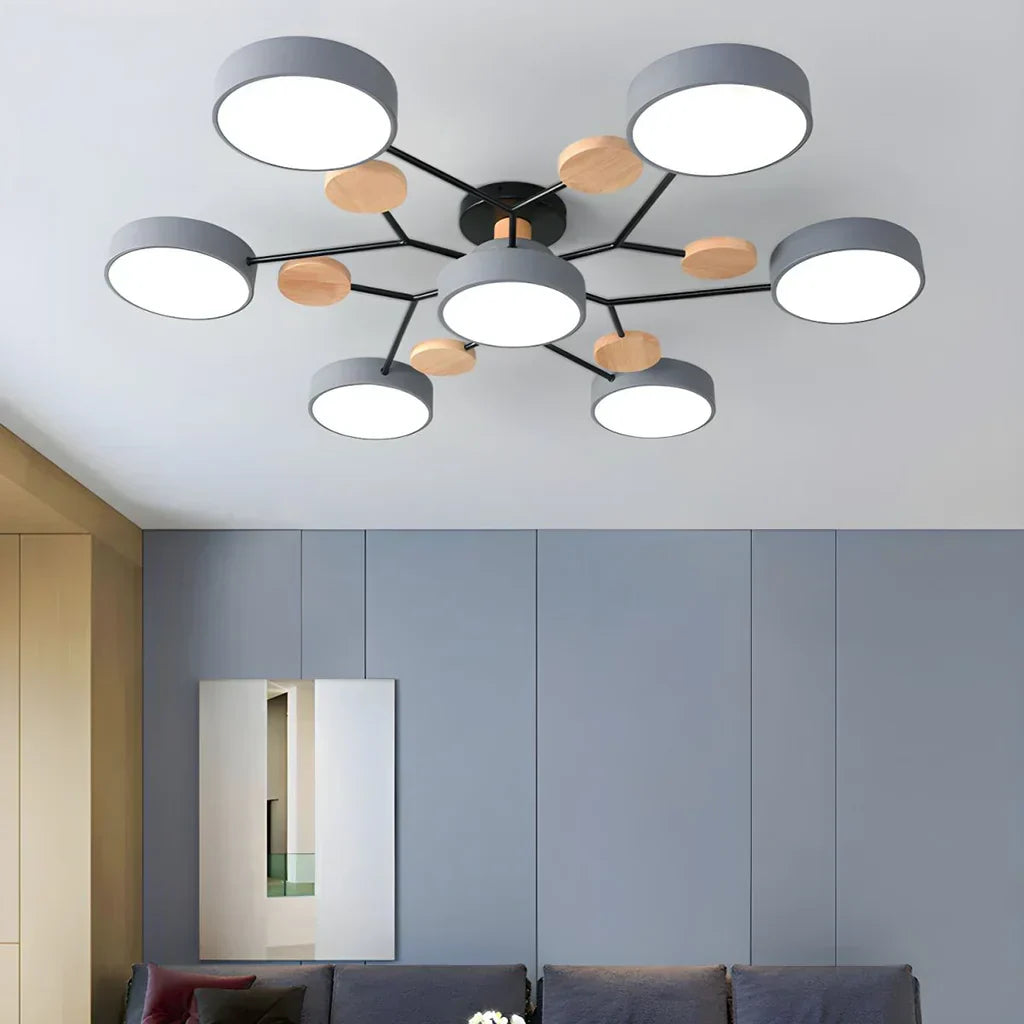 LED Ceiling Light - Modern Design | Wood & Metal
