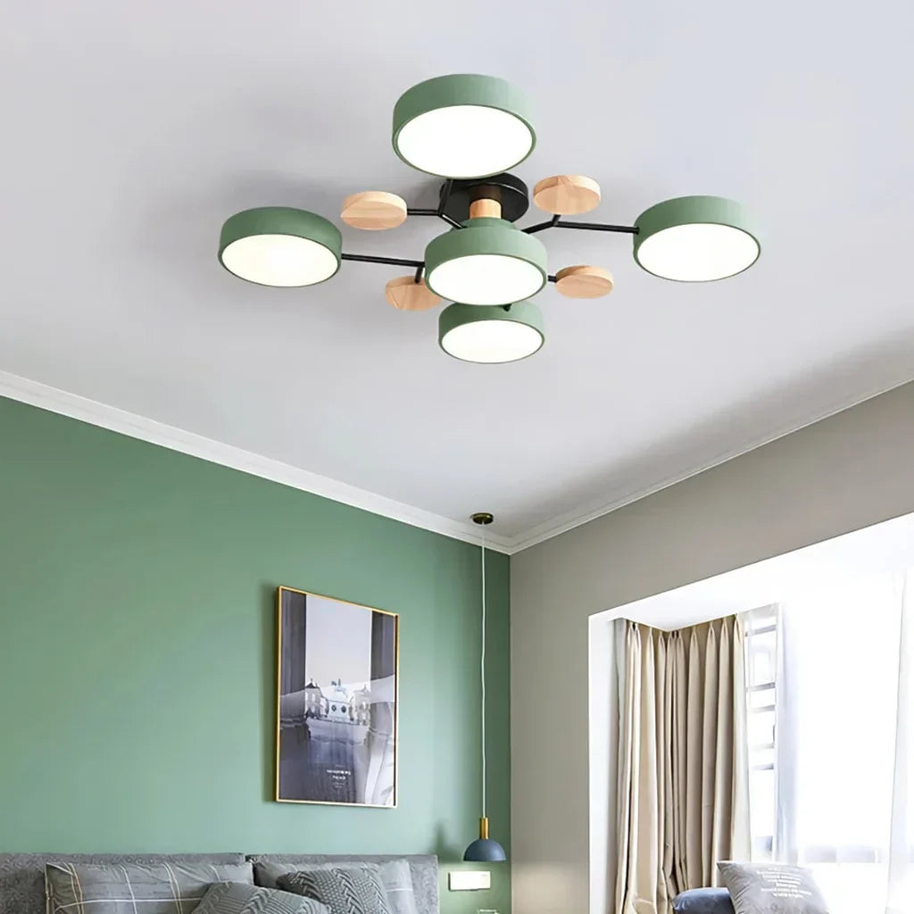 LED Ceiling Light - Modern Design | Wood & Metal