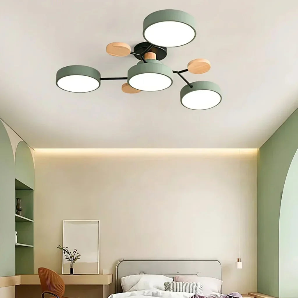 LED Ceiling Light - Modern Design | Wood & Metal