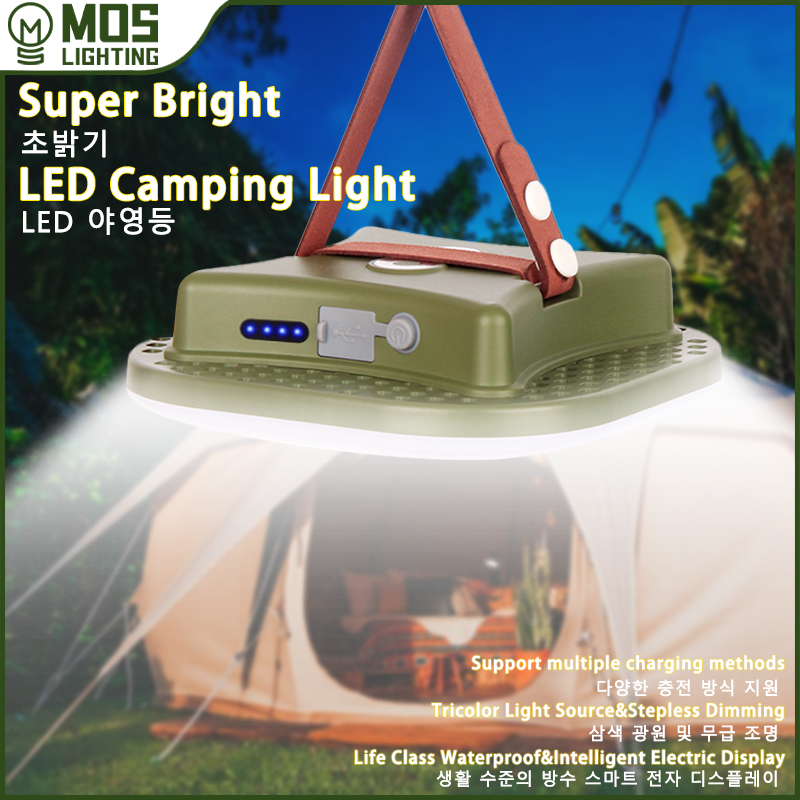80W LED Solar Rechargeable Camping Lamp with Magnet and Zoom Function