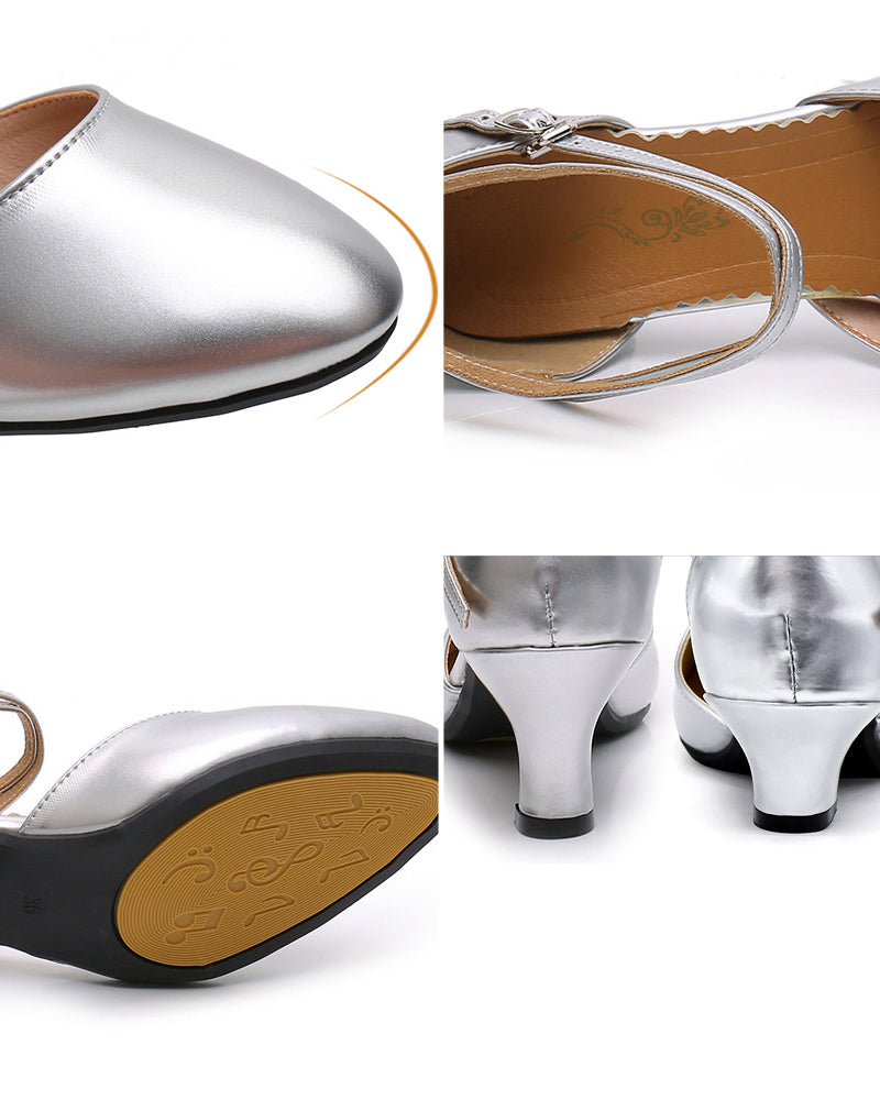 Leather Ladies' Heels - Crossed Ankle Strap | Elegant Comfort