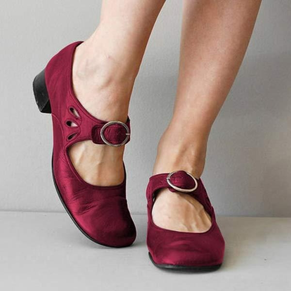 Leather Women's Shoes - Low Heels for Elegance
