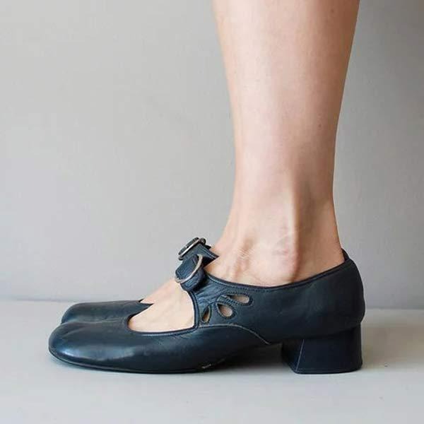 Leather Women's Shoes - Low Heels for Elegance