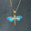 Golden Dragonfly Necklace with Opal – Isolde
