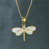 Golden Dragonfly Necklace with Opal – Isolde
