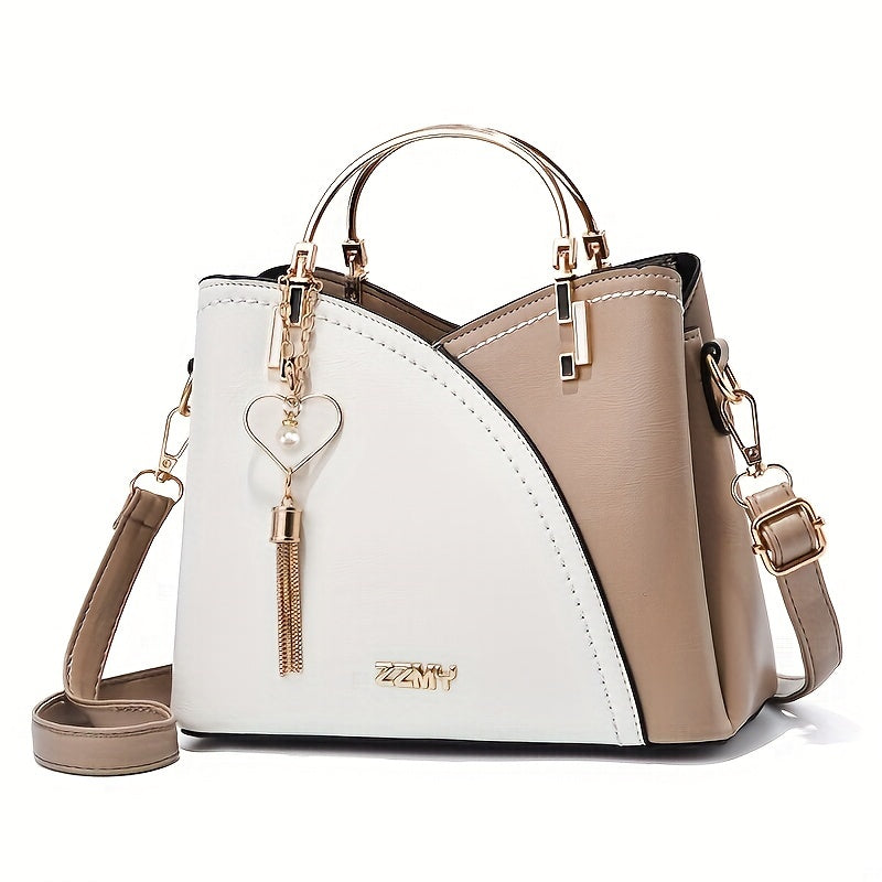 Luxury Leather Handbag – Stylish | Colour Block Design