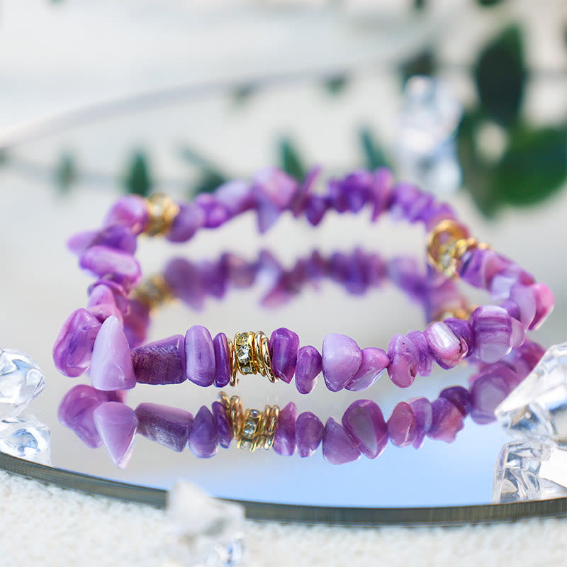 Stylish Bracelet Made of Natural Stones and Crystal Beads - Celine