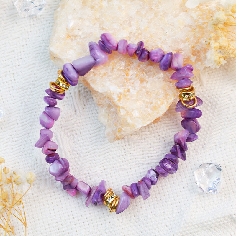 Stylish Bracelet Made of Natural Stones and Crystal Beads - Celine