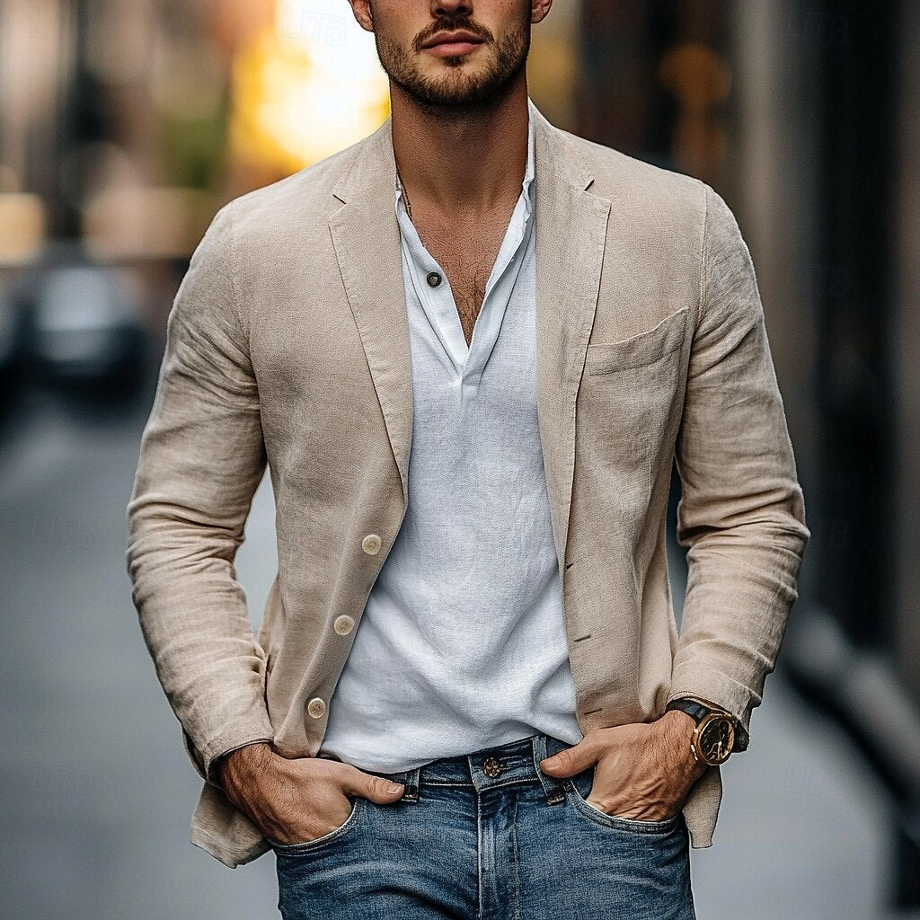 Stylish Linen Blazer for Men - Summer Casual Chic