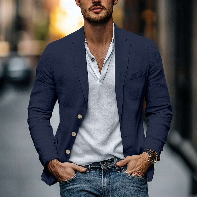 Stylish Linen Blazer for Men - Summer Casual Chic
