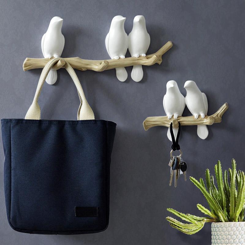 Beautiful Birds Coat Rack Wall Hook for Playful Decoration