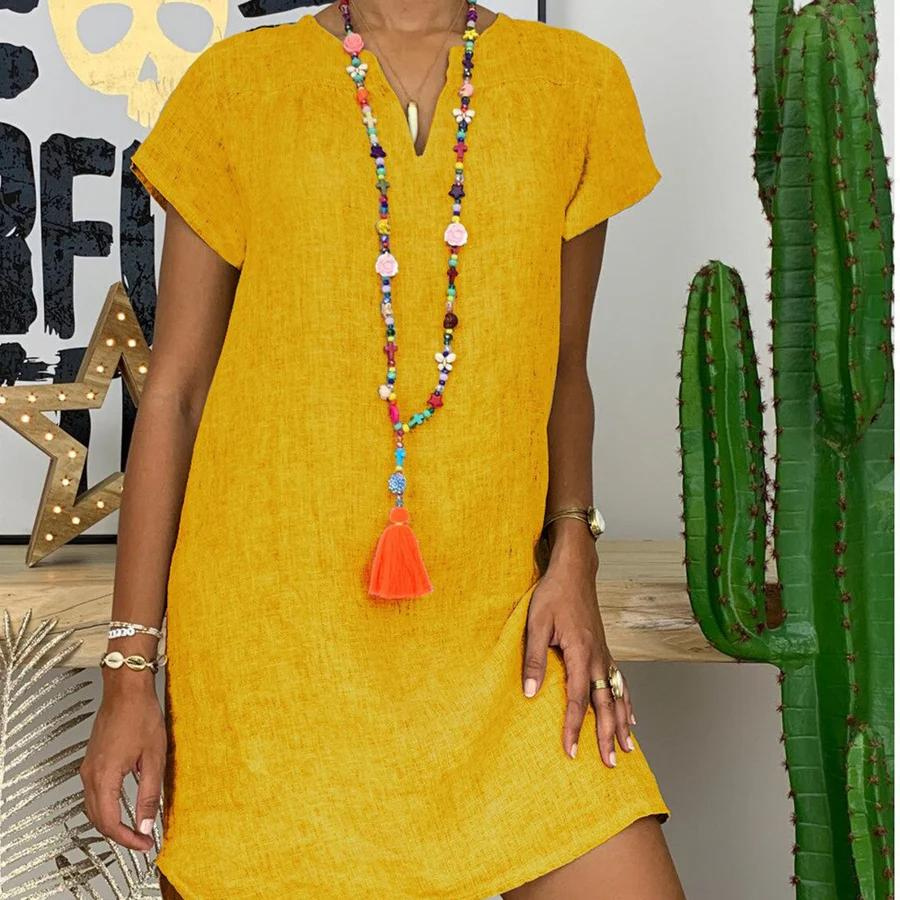 Lightweight Women's Dress - Cotton and Linen - Comfortable Summer Style