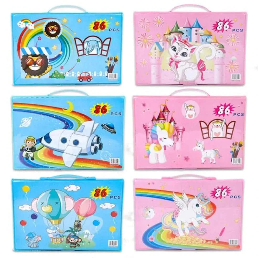 6-in-1 Creative Set with Double Easel – Art Case for Children Aged 5 and Above
