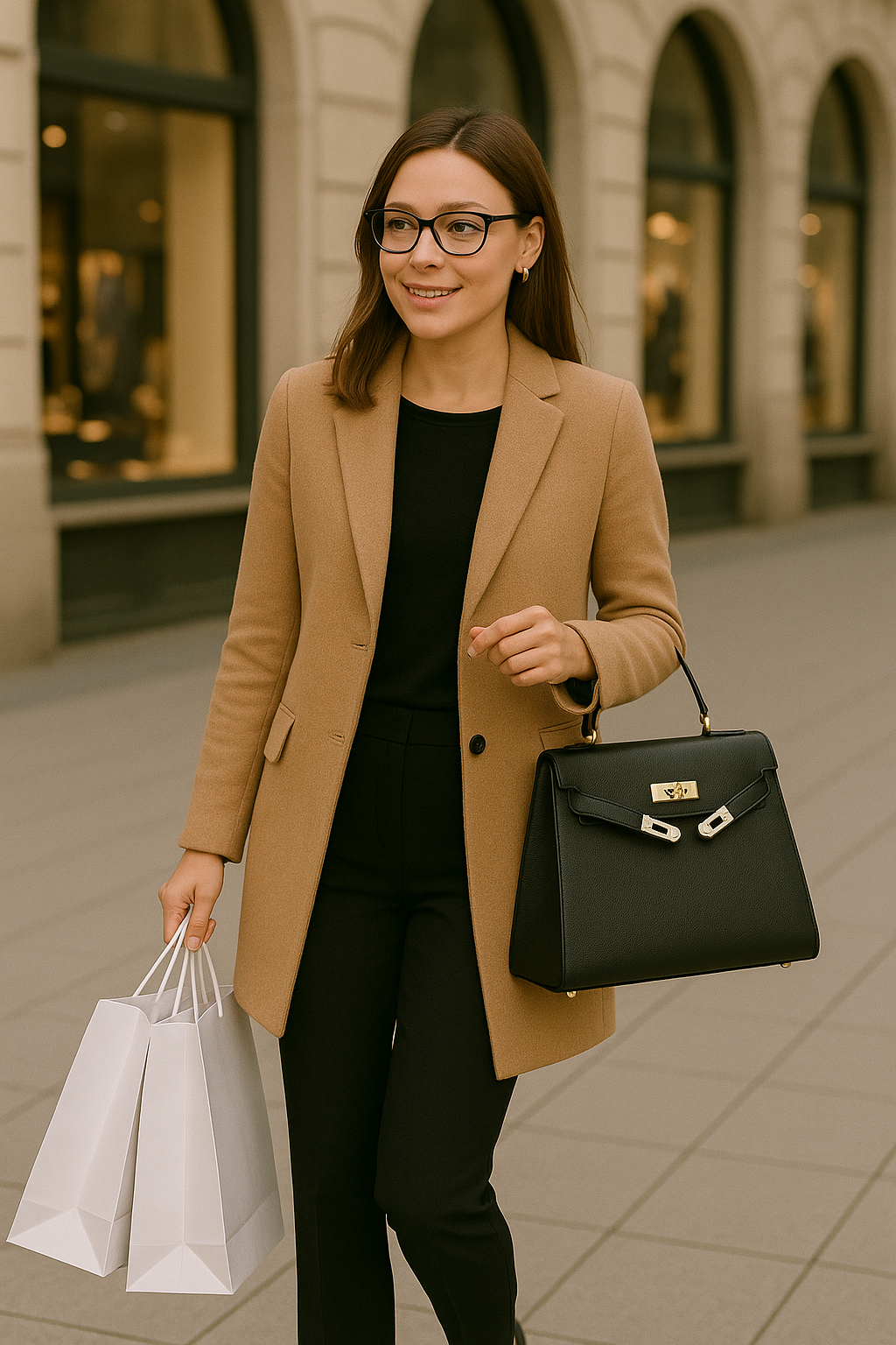 Luxury Handbag - Glossy Metal Closure