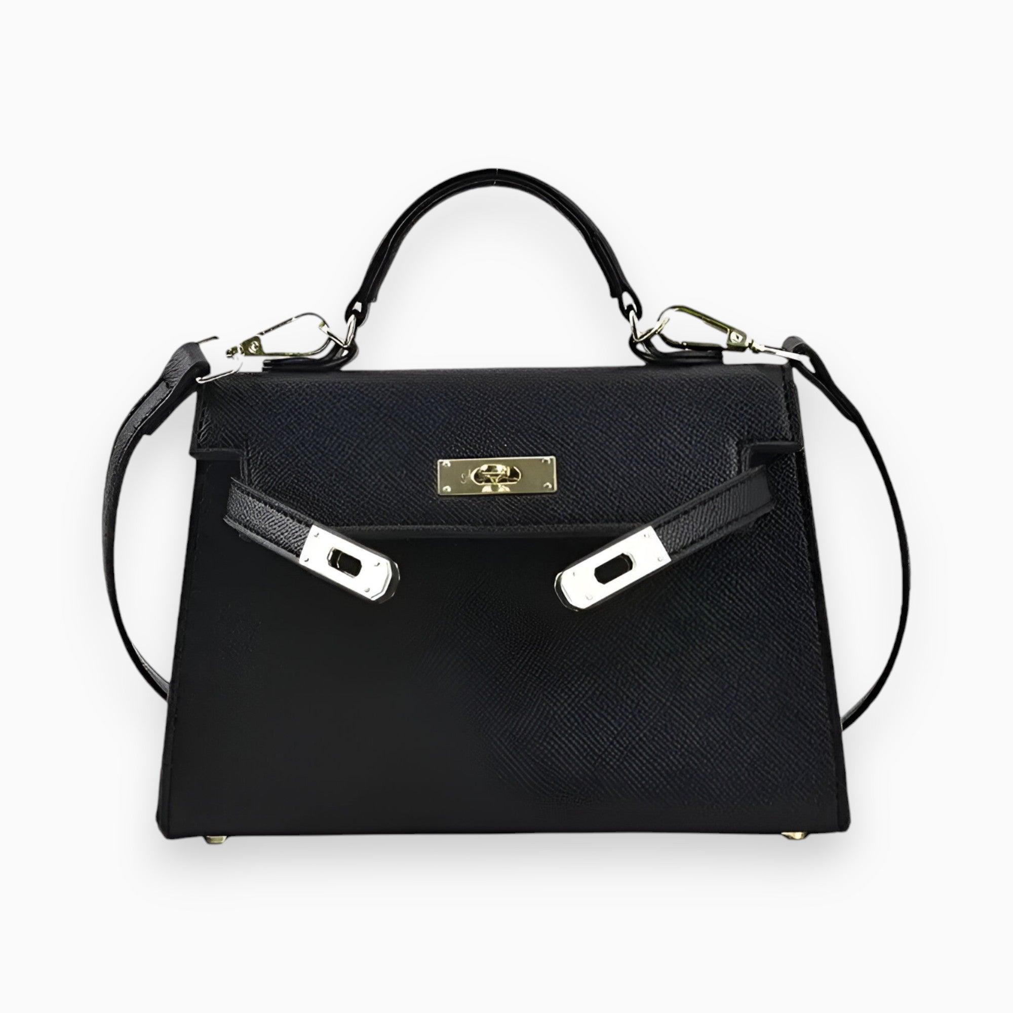 Luxury Handbag - Glossy Metal Closure